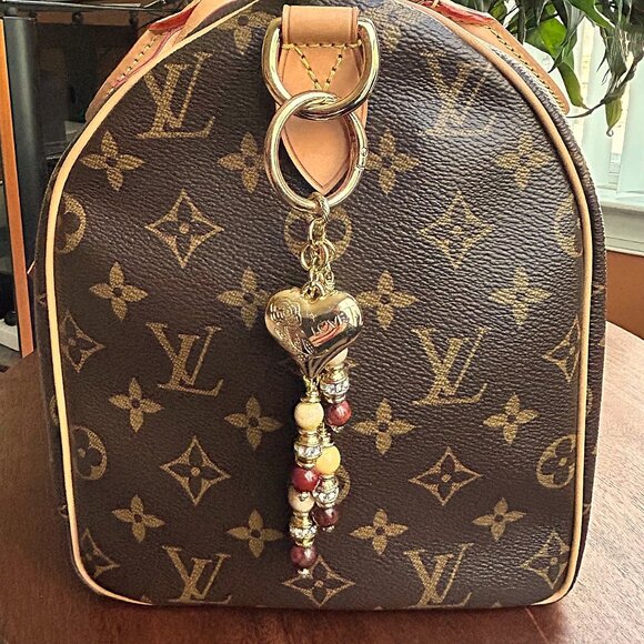 Beaded Bag Charm with Cz Gold Tone - Picture 8 of 9